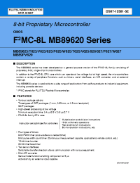 Datasheet MB89P625 manufacturer Fujitsu